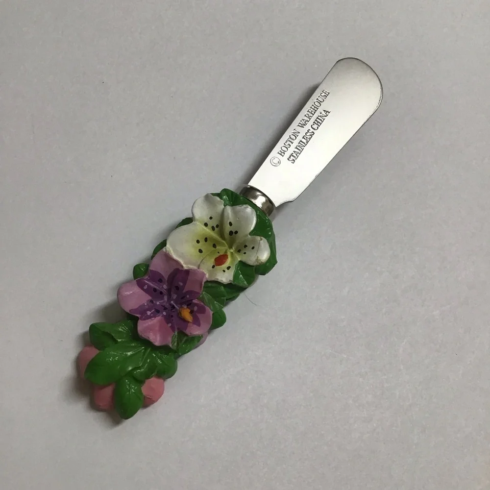 Tropical Leaf Serving Bowl Floral Spreader Green Ceramic Dip Fruit Hawaii Luau